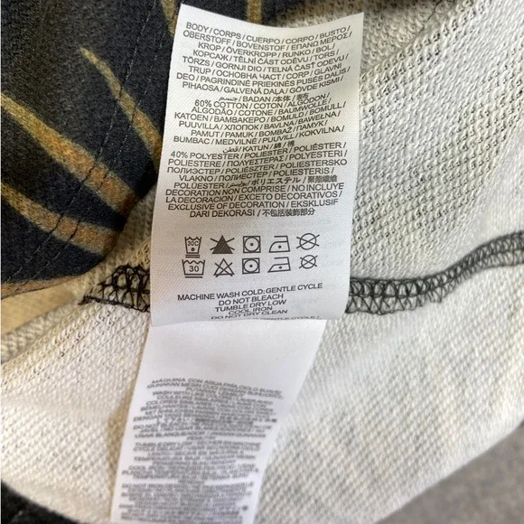 Hurley Palm Print Hoodie Mens Black Gold Excellent Tropical Surf Pullover - Picture 9 of 12